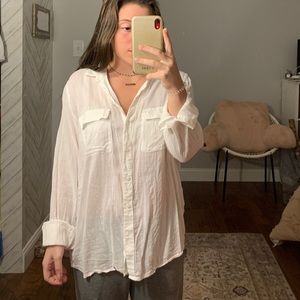 White Button Up Top